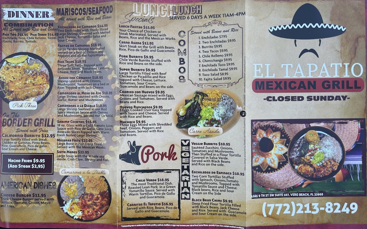 El Tapatio Mexican Grill Menu - Image 1